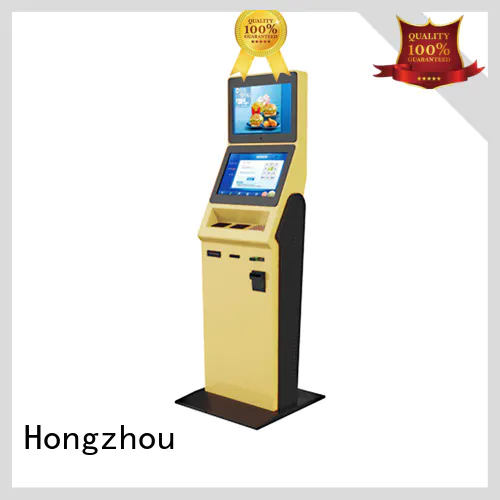 Hongzhou multi function hotel check in kiosk with card reader for sale
