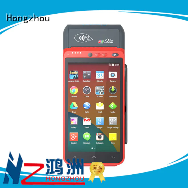 Hongzhou all in one mobile pos with barcode scanner in library