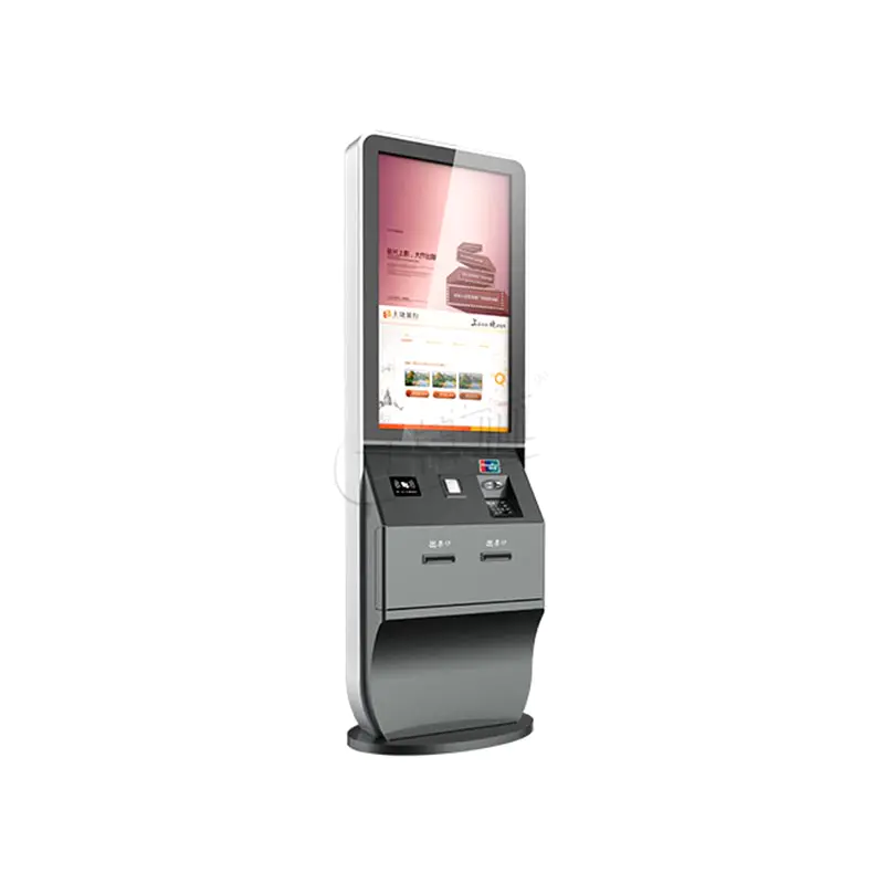 Self-service Hotel check in kiosk with card dispenser