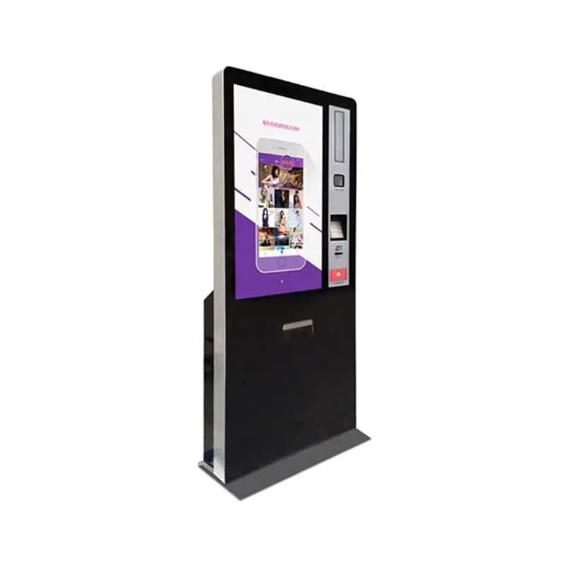 Dual screen ticket printer kiosk with WIFI and camera in cinema