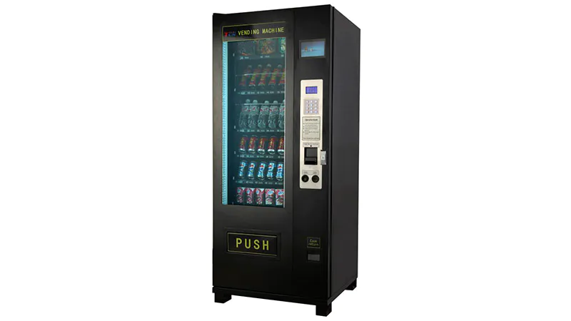 soft snack vending machine with barcode scanner for shopping mall