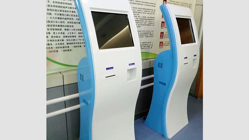 capacitive patient check in kiosk operated patient