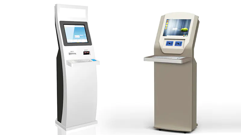 Library self checkout self check in kiosk with RFID and ID card reader