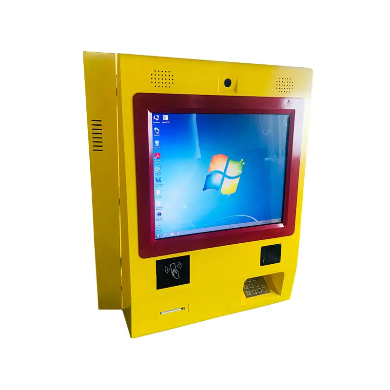 Wall mounted payment kiosk with RFID, metal keyboard and Windows system