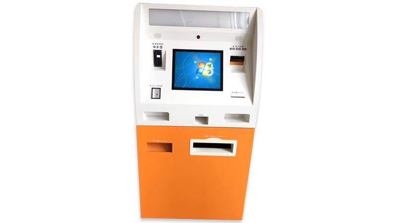 windows automated payment kiosk coated in bank