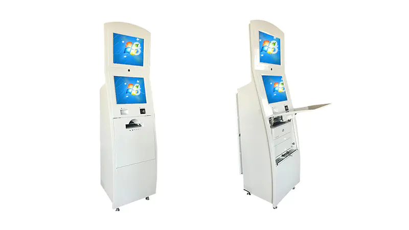 multimedia touch screen information kiosk receipt in airport