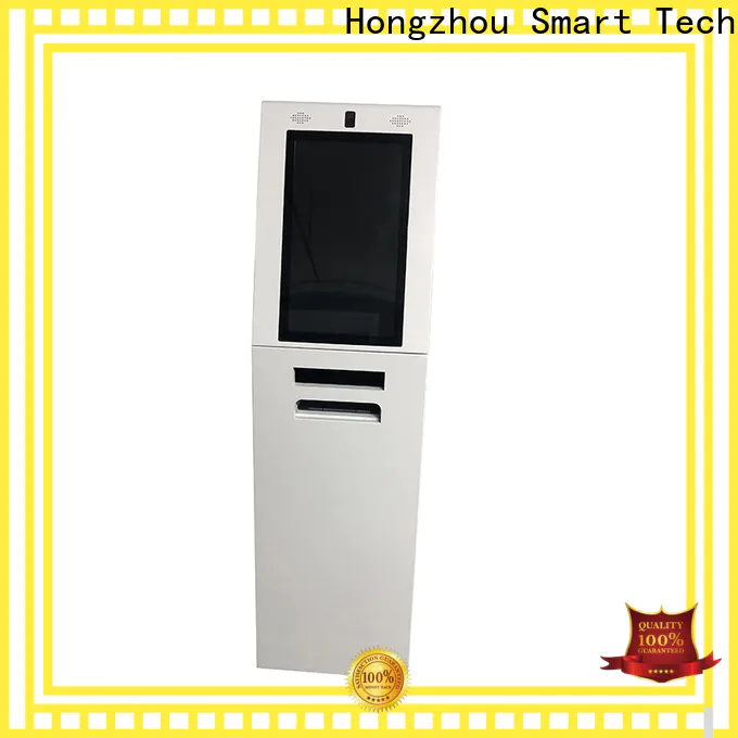 Hongzhou floor standing touch screen information kiosk with camera in bar