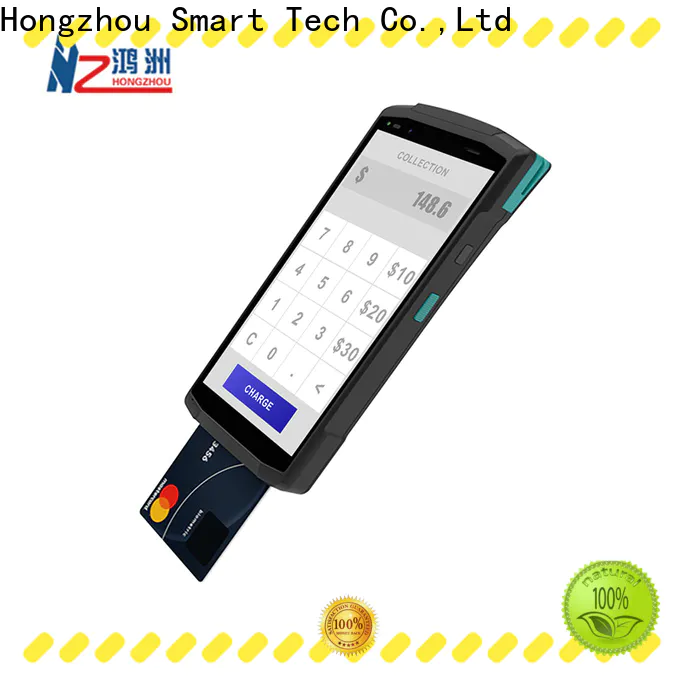 Hongzhou mobile pos machine with barcode scanner in library