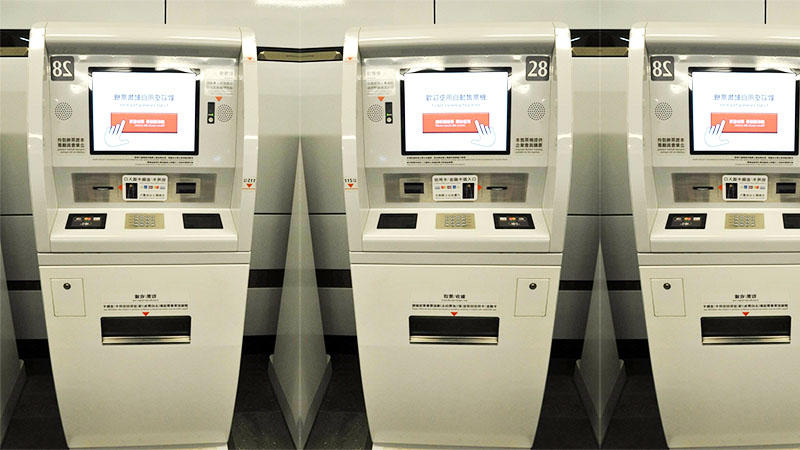 Hongzhou capacitive ticket kiosk machine with printer for sale-3