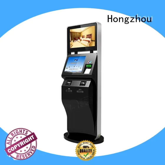 Hongzhou capacitive ticketing kiosk with printer on bus station