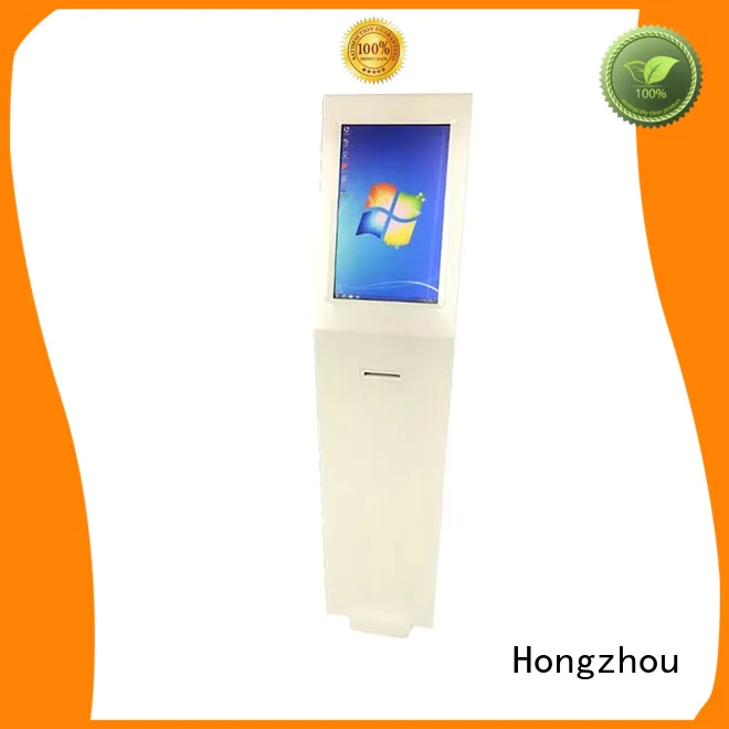 Hongzhou thermal touch screen information kiosk with printer in bar
