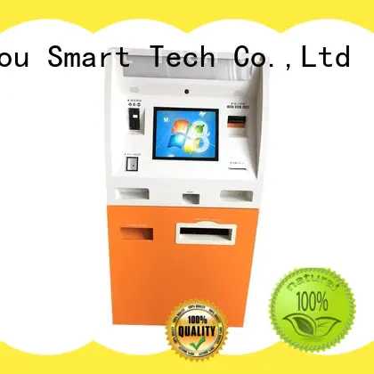 Self service payment kiosk with coin and cash acceptor and dispenser