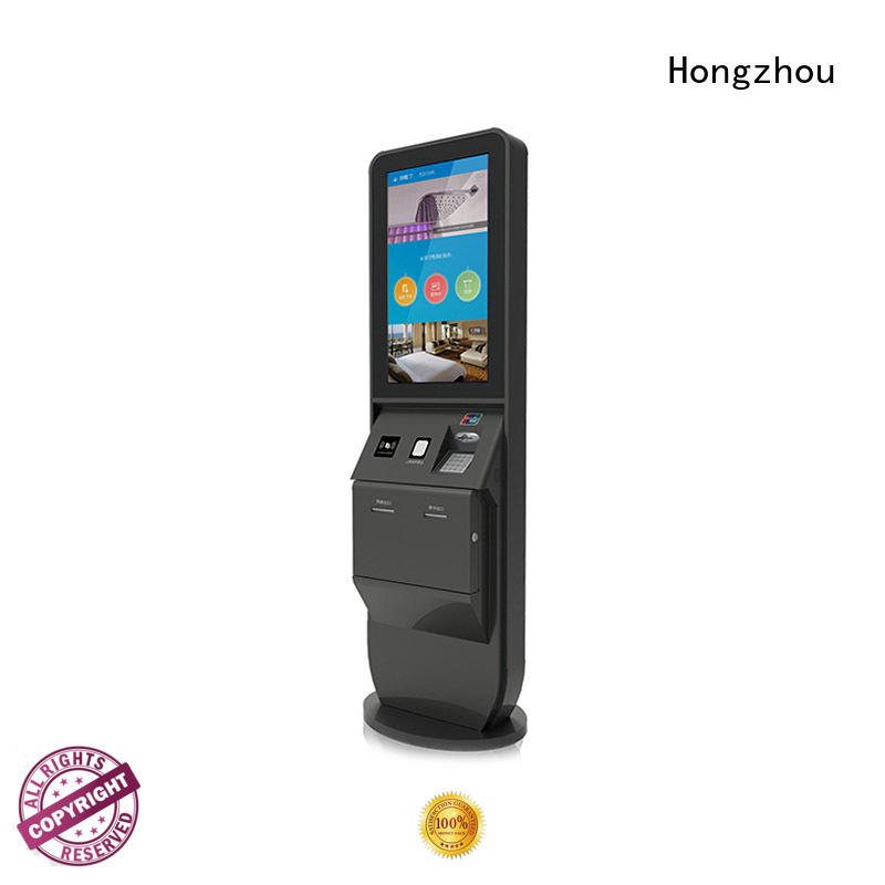 Hongzhou hotel self check in machine with barcode scanner in hotel