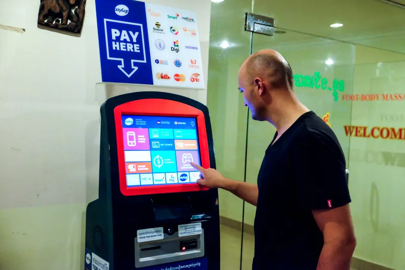 custom pay kiosk supplier in bank
