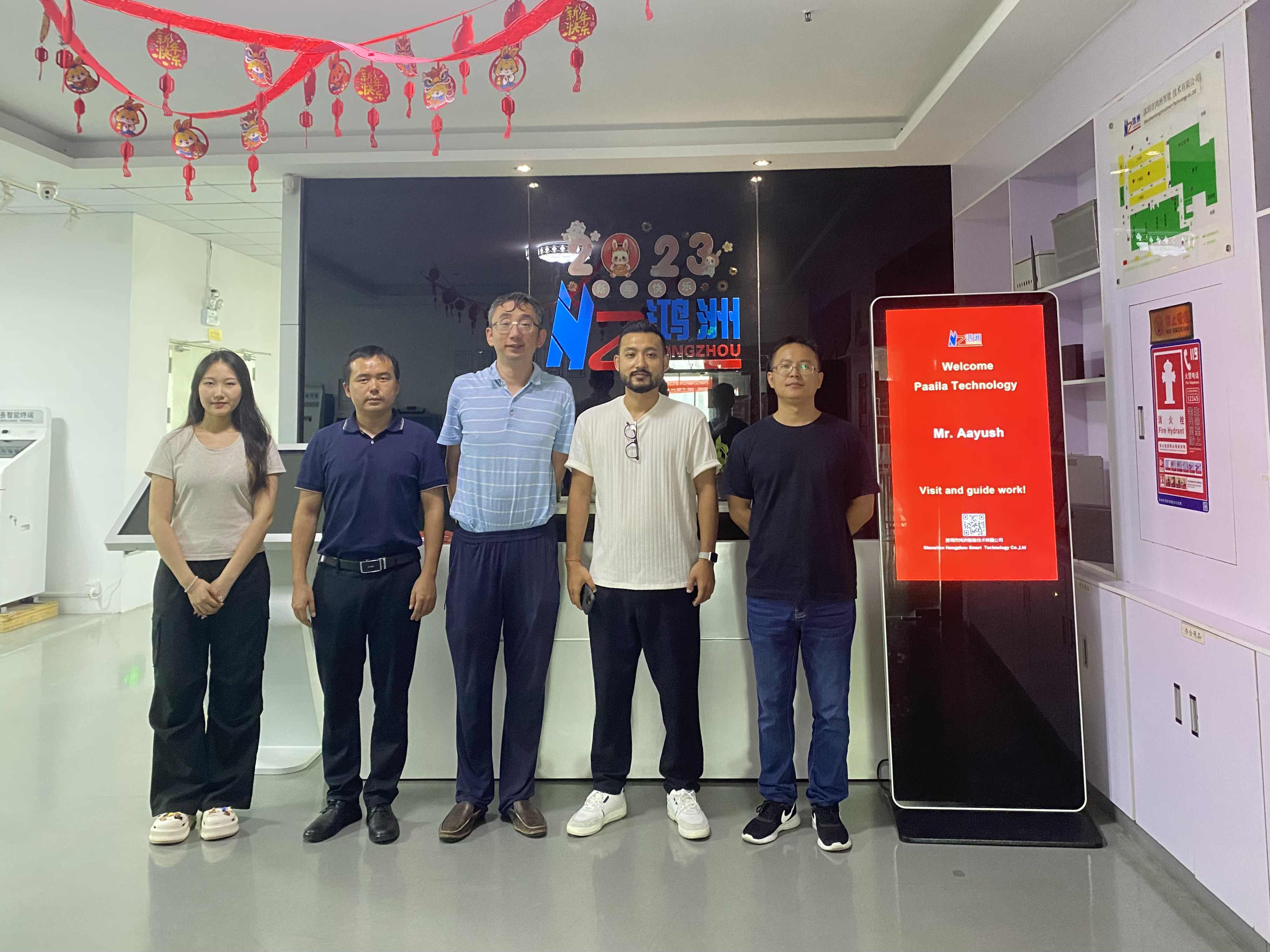 Welcome customers from nepal to visit hongzhou hongzhou smart tech co ltd